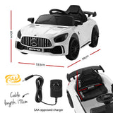 Ride On Cars: Kids Electric Ride On Car Mercedes-Benz AMG GTR Licensed Toy Cars Remote White