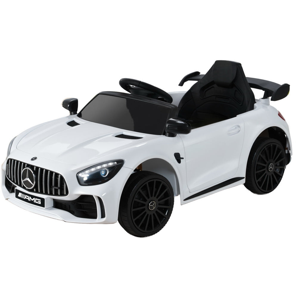 Ride On Cars: Kids Electric Ride On Car Mercedes-Benz AMG GTR Licensed Toy Cars Remote White