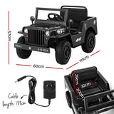 Ride On Cars: Rigo Kids Electric Ride On Car Jeep Military Off Road Toy Cars Remote 12V Black