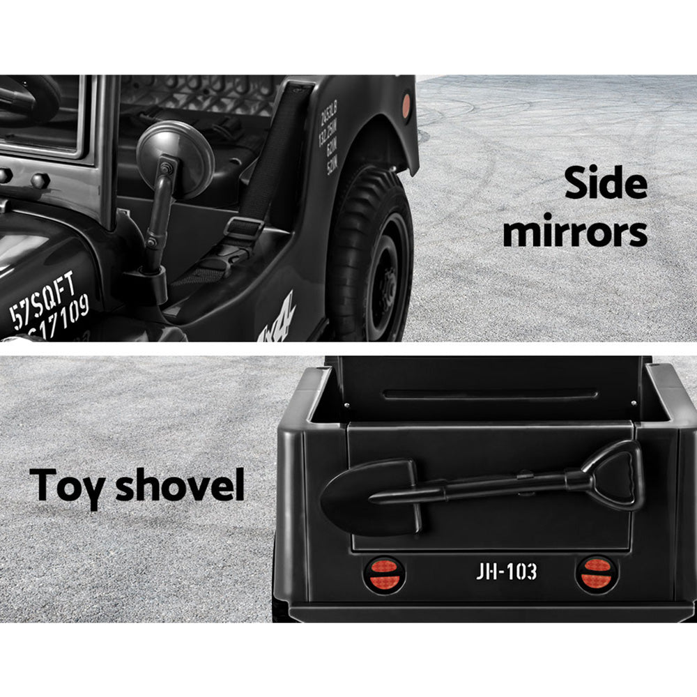 Ride On Cars: Rigo Kids Electric Ride On Car Jeep Military Off Road Toy Cars Remote 12V Black