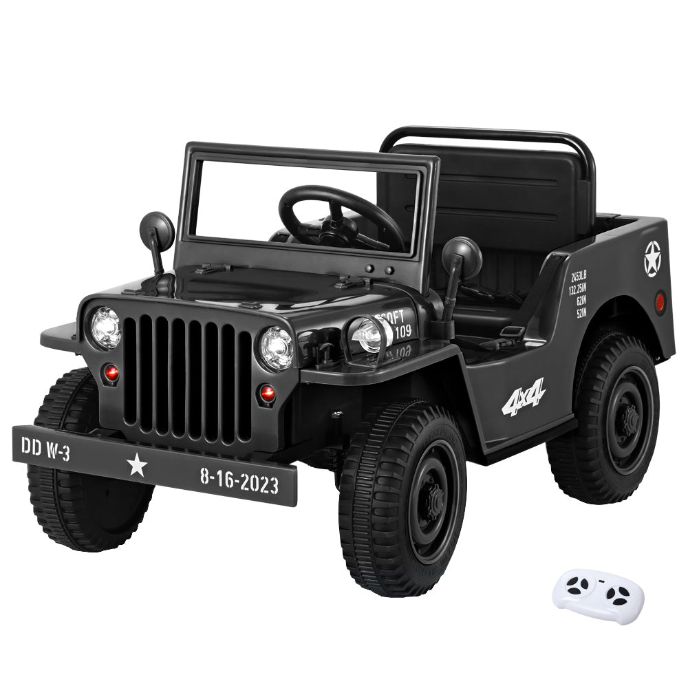 Ride On Cars: Rigo Kids Electric Ride On Car Jeep Military Off Road Toy Cars Remote 12V Black