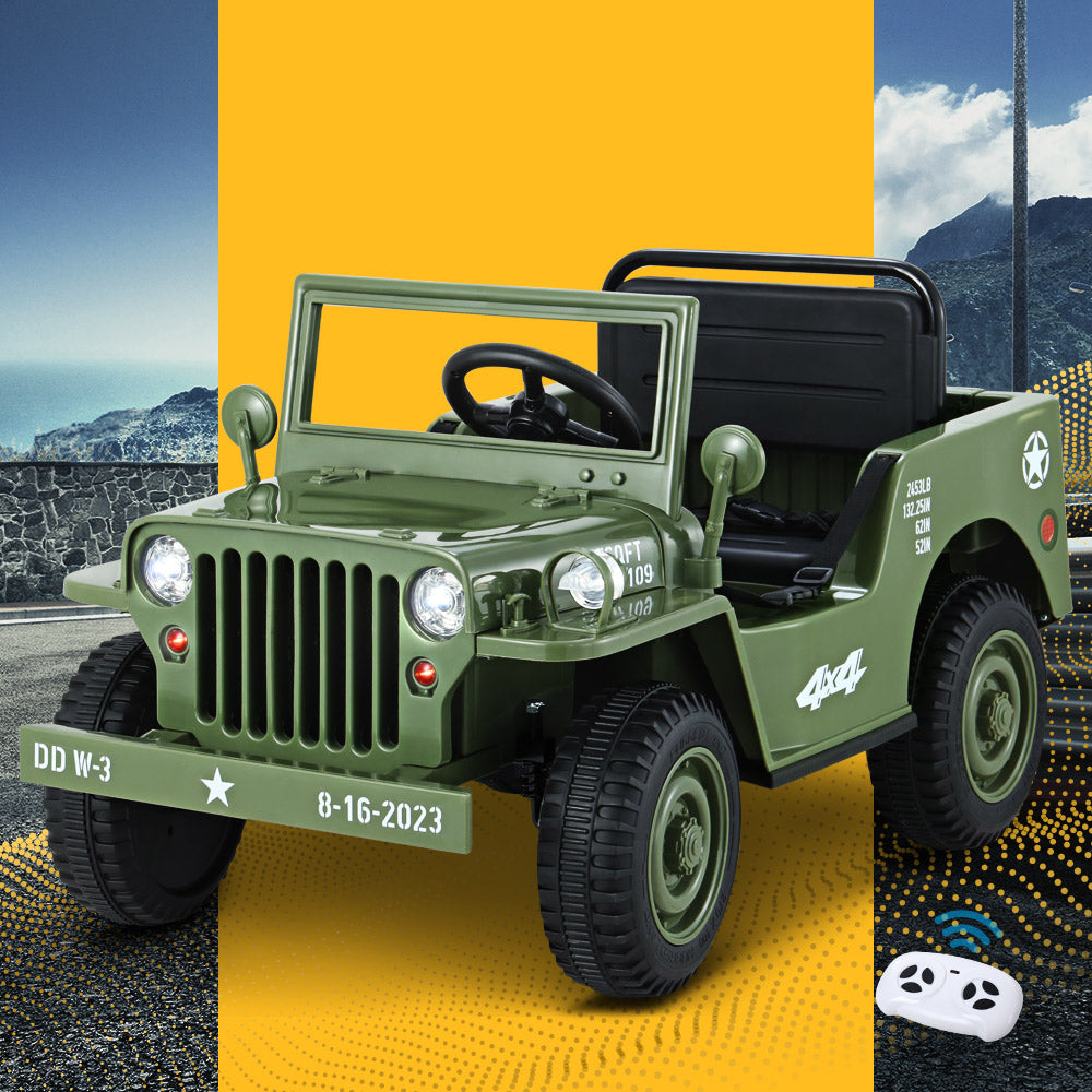 Ride On Cars: Rigo Kids Electric Ride On Car Jeep Military Off Road Toy Cars Remote 12V Olive