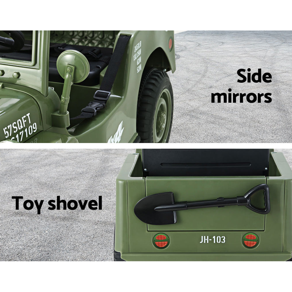 Ride On Cars: Rigo Kids Electric Ride On Car Jeep Military Off Road Toy Cars Remote 12V Olive