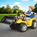 Ride On Cars: Rigo Kids Electric Ride On Car Bulldozer Digger Loader Remote 6V Yellow