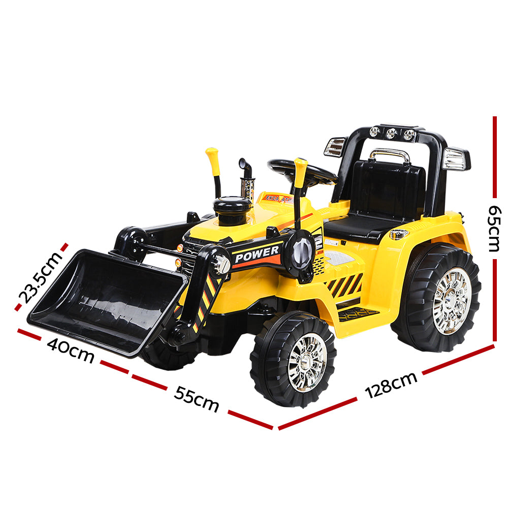 Ride On Cars: Rigo Kids Electric Ride On Car Bulldozer Digger Loader Remote 6V Yellow
