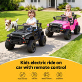 Kids Ride On Car Bumper Electric Toys Cars with Remote Control Stickers Light Blue Pink
