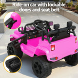 Kids Ride On Car Bumper Electric Toys Cars with Remote Control Stickers Light Blue Pink