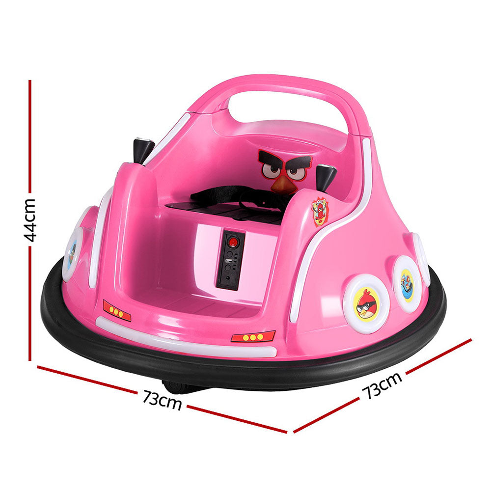 Ride On Cars: Kids Ride On Car Bumper Electric Ride On Cars Light Remote Angry Birds Sticker Pink