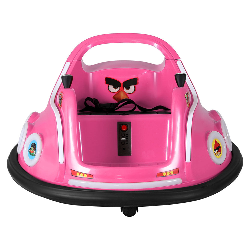 Ride On Cars: Kids Ride On Car Bumper Electric Ride On Cars Light Remote Angry Birds Sticker Pink