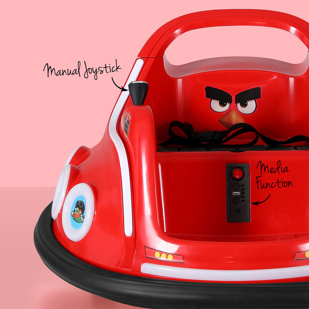 Ride On Cars: Kids Ride On Car Bumper Electric Ride On Cars Light Remote Angry Birds Sticker Red