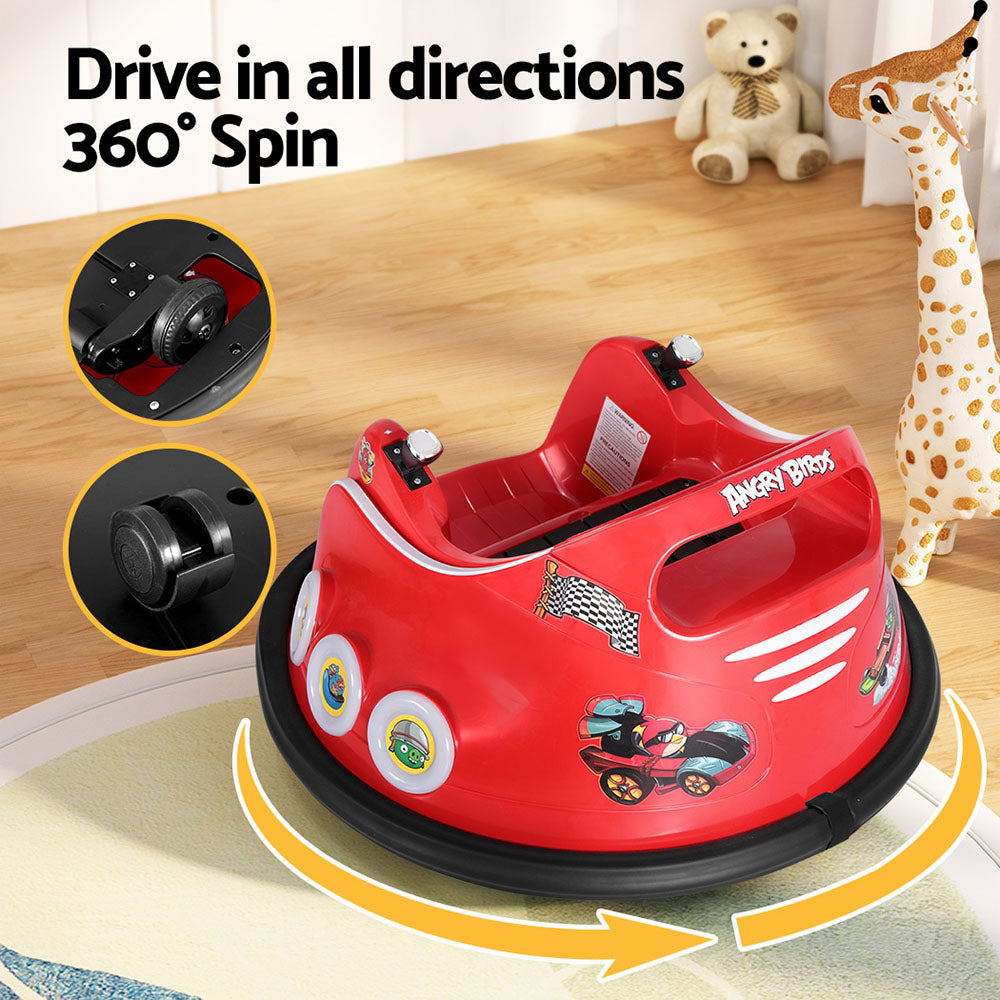 Ride On Cars: Kids Ride On Car Bumper Electric Ride On Cars Light Remote Angry Birds Sticker Red