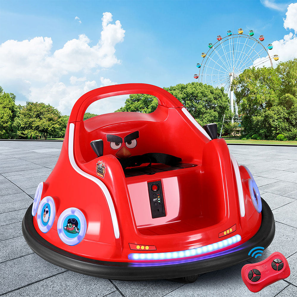 Ride On Cars: Kids Ride On Car Bumper Electric Ride On Cars Light Remote Angry Birds Sticker Red