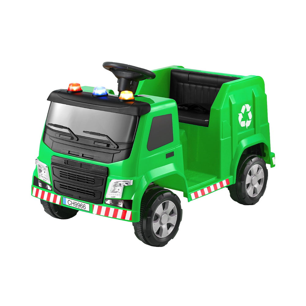 Ride On Cars: Rigo Kids Ride On Car Garbage Truck Police Light 12V Electric Toys Cars Green