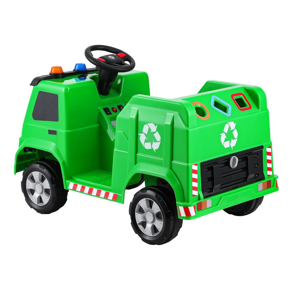 Ride On Cars: Rigo Kids Ride On Car Garbage Truck Police Light 12V Electric Toys Cars Green