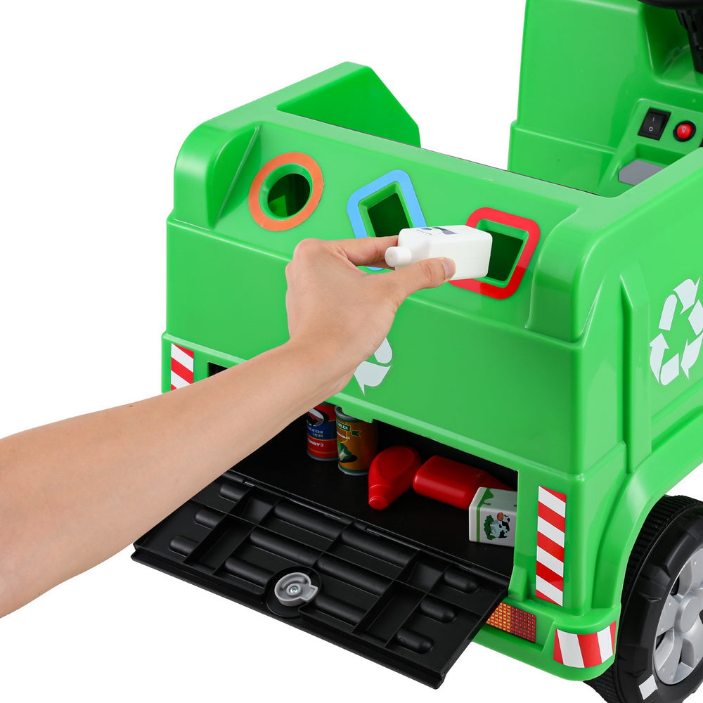 Ride On Cars: Rigo Kids Ride On Car Garbage Truck Police Light 12V Electric Toys Cars Green
