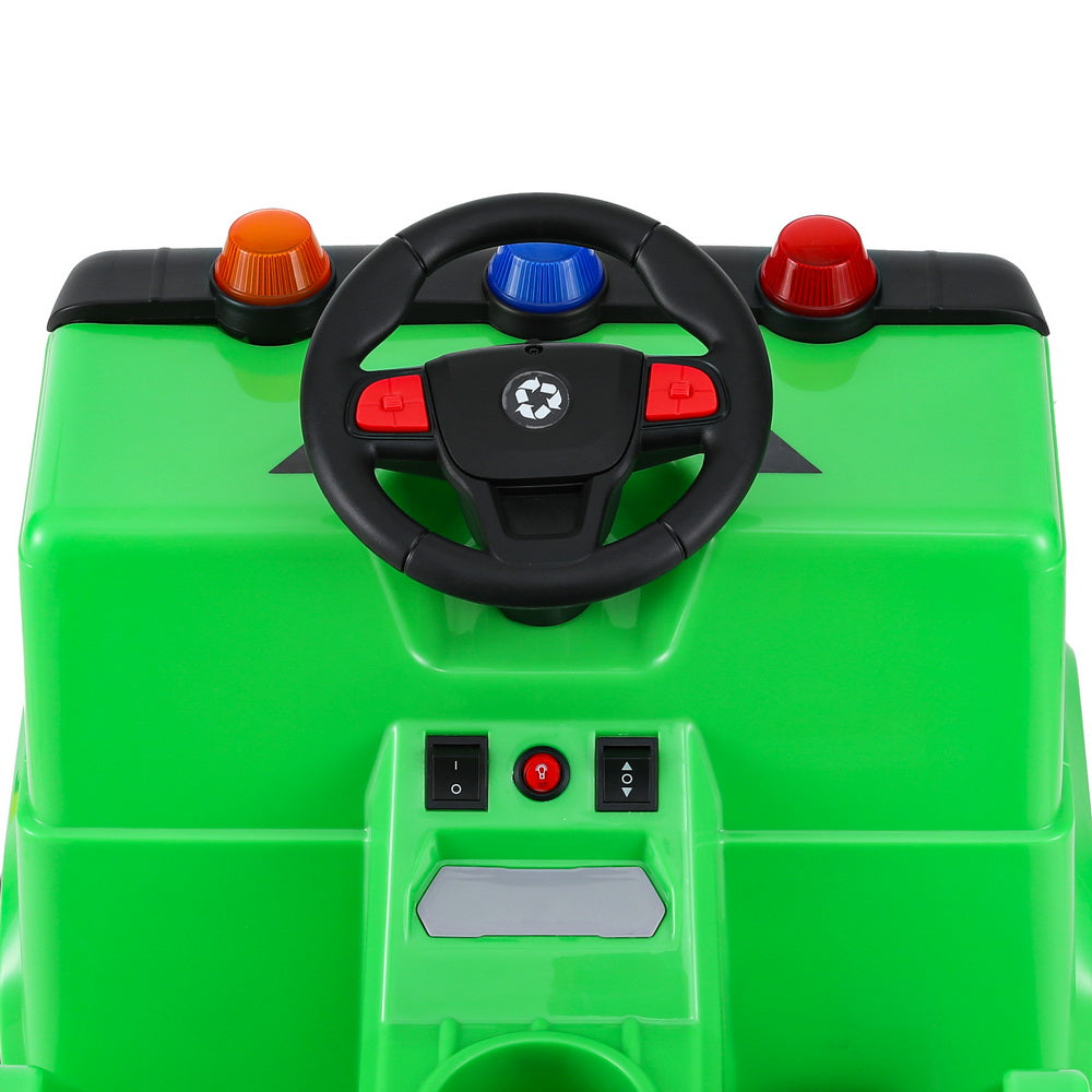 Ride On Cars: Rigo Kids Ride On Car Garbage Truck Police Light 12V Electric Toys Cars Green