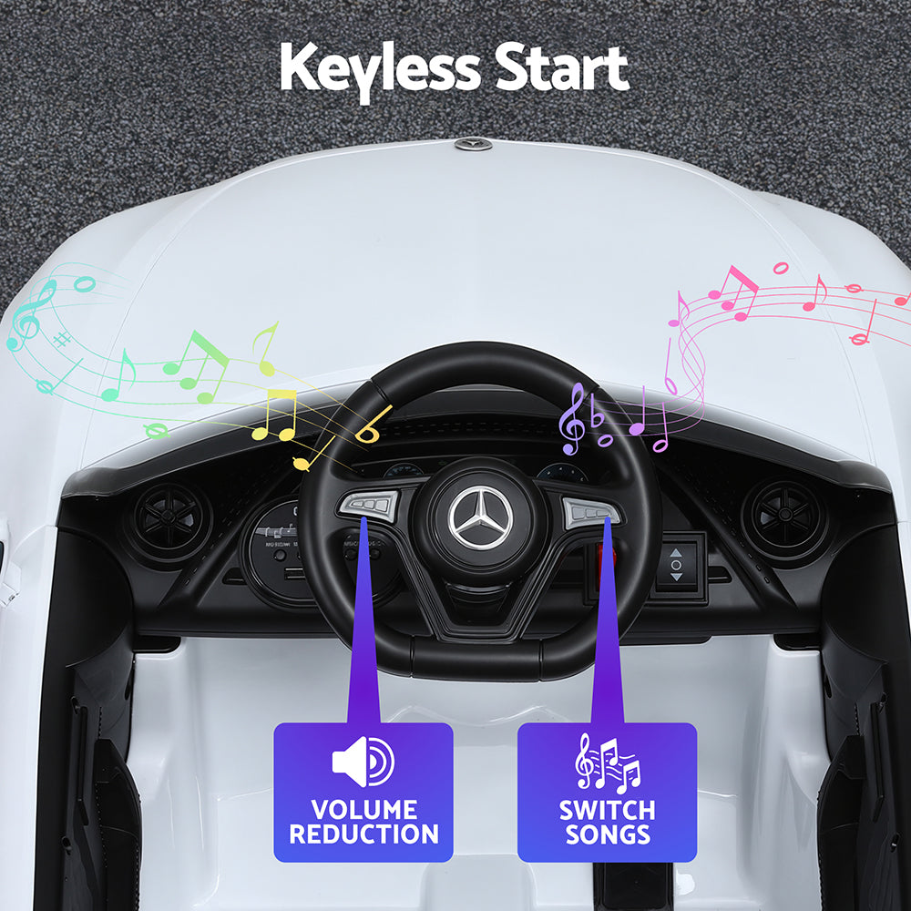 Ride On Cars: Kids Electric Ride On Car Licensed Outdoor Toys Cars Music Remote White