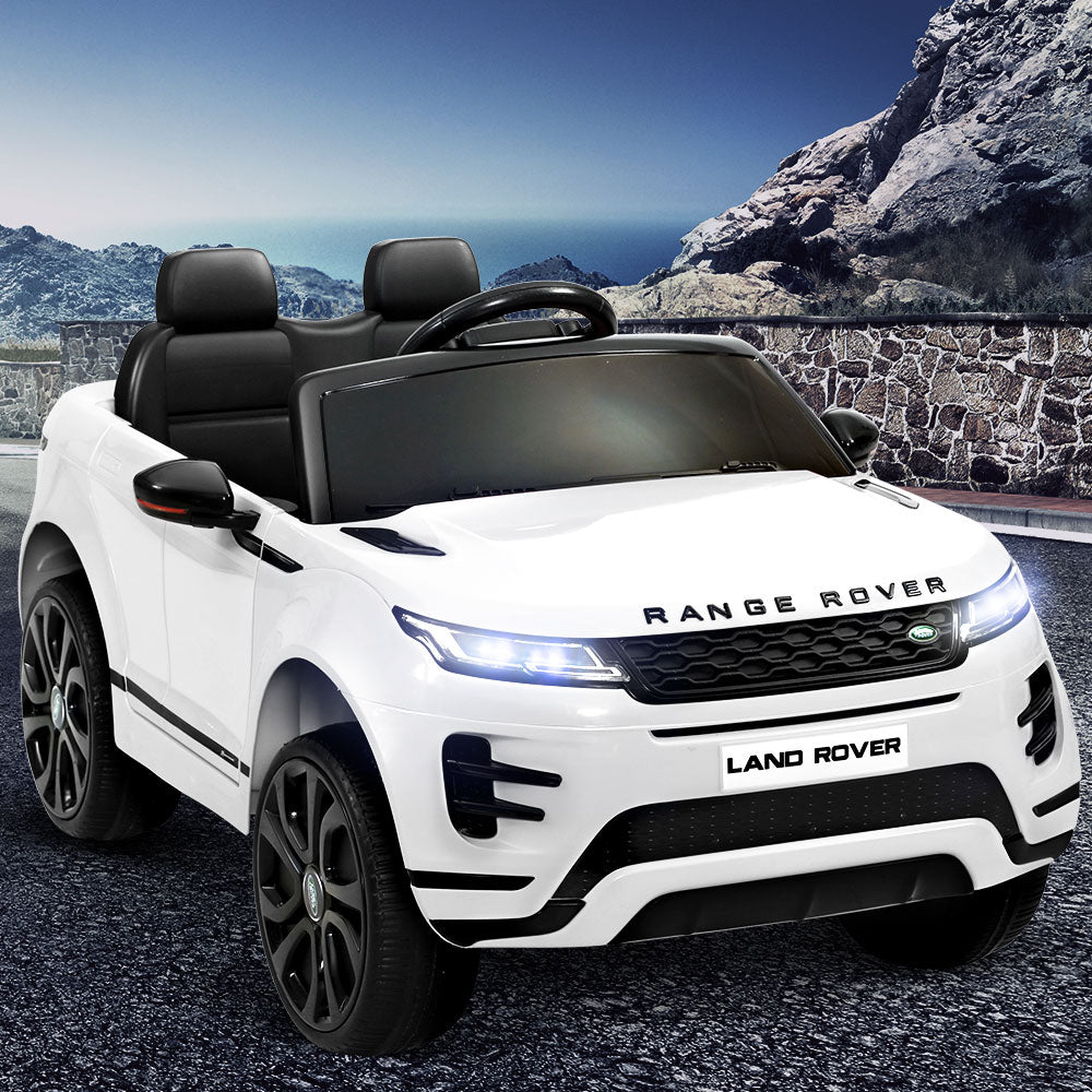Ride On Cars: Kids Electric Ride On Car Land Rover Licensed Toy Cars Remote 12V Battery White
