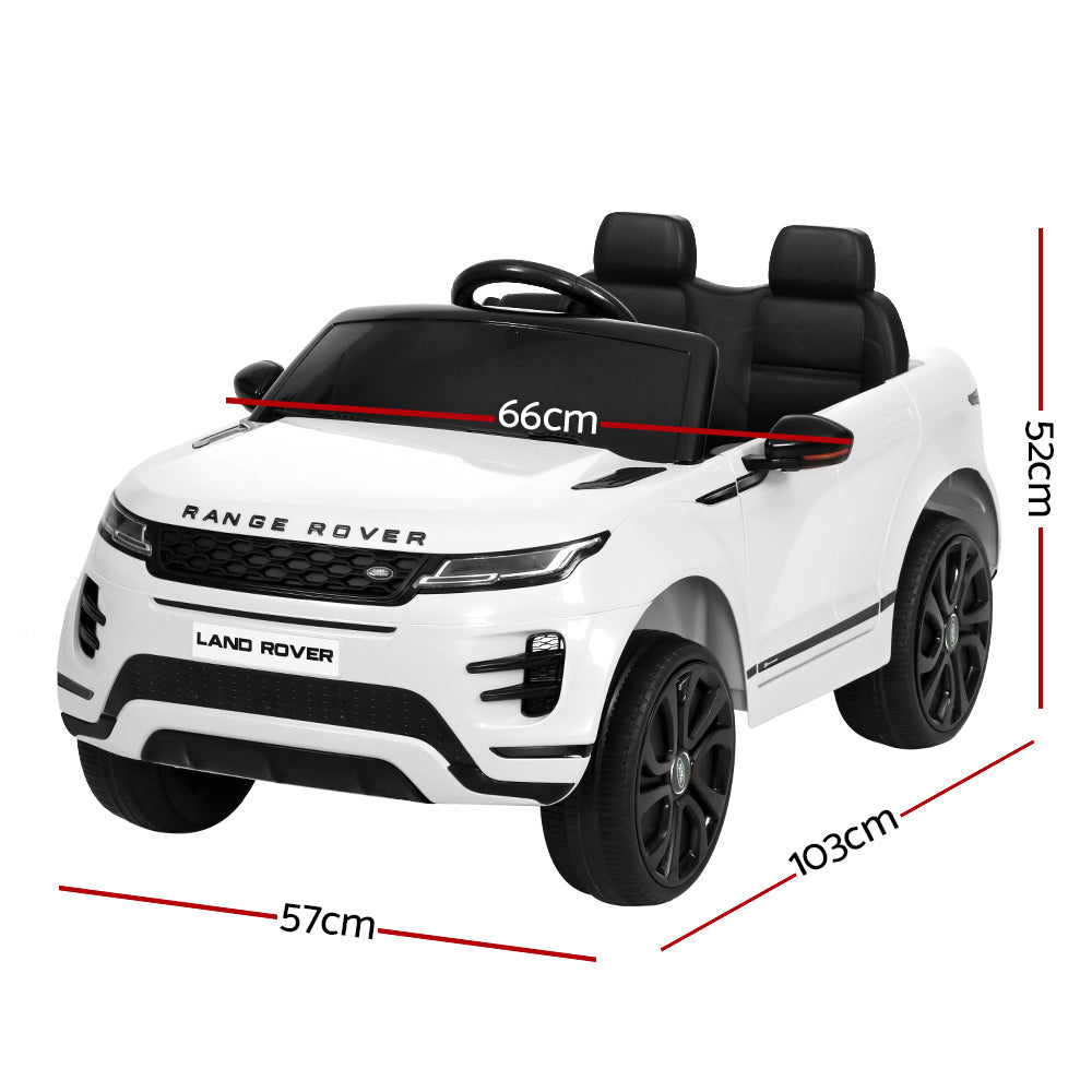 Ride On Cars: Kids Electric Ride On Car Land Rover Licensed Toy Cars Remote 12V Battery White