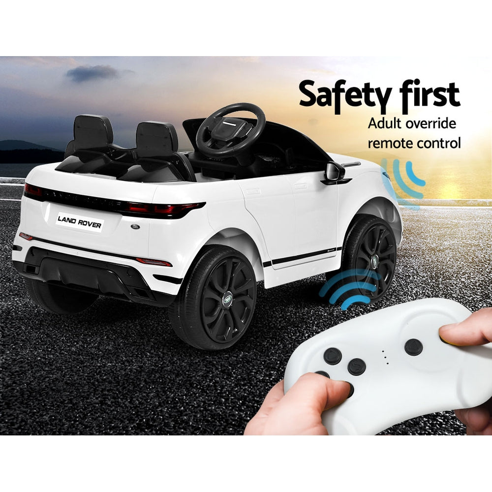 Ride On Cars: Kids Electric Ride On Car Land Rover Licensed Toy Cars Remote 12V Battery White