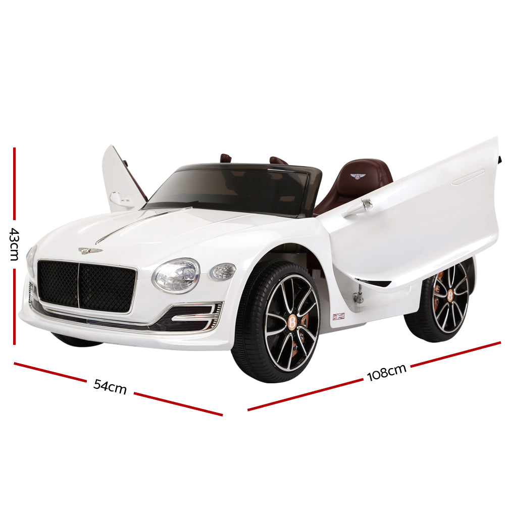 Ride On Cars: Kids Electric Ride On Car Bentley Licensed EXP12 Toy Cars Remote 12V White