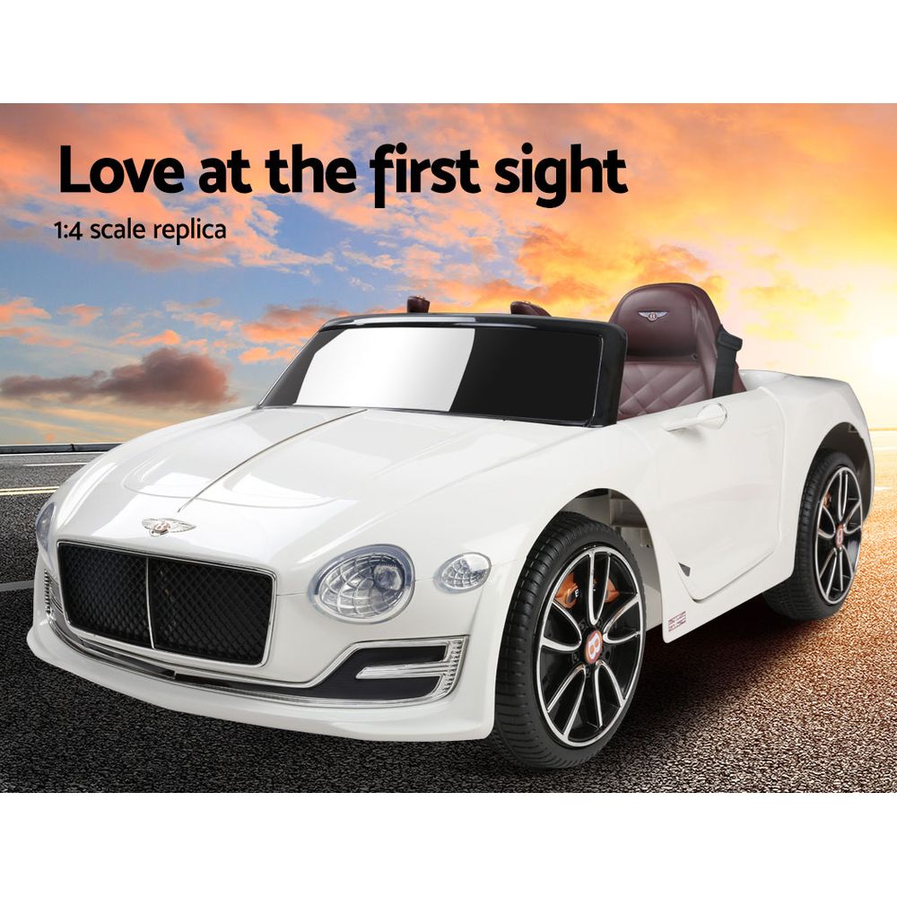 Ride On Cars: Kids Electric Ride On Car Bentley Licensed EXP12 Toy Cars Remote 12V White