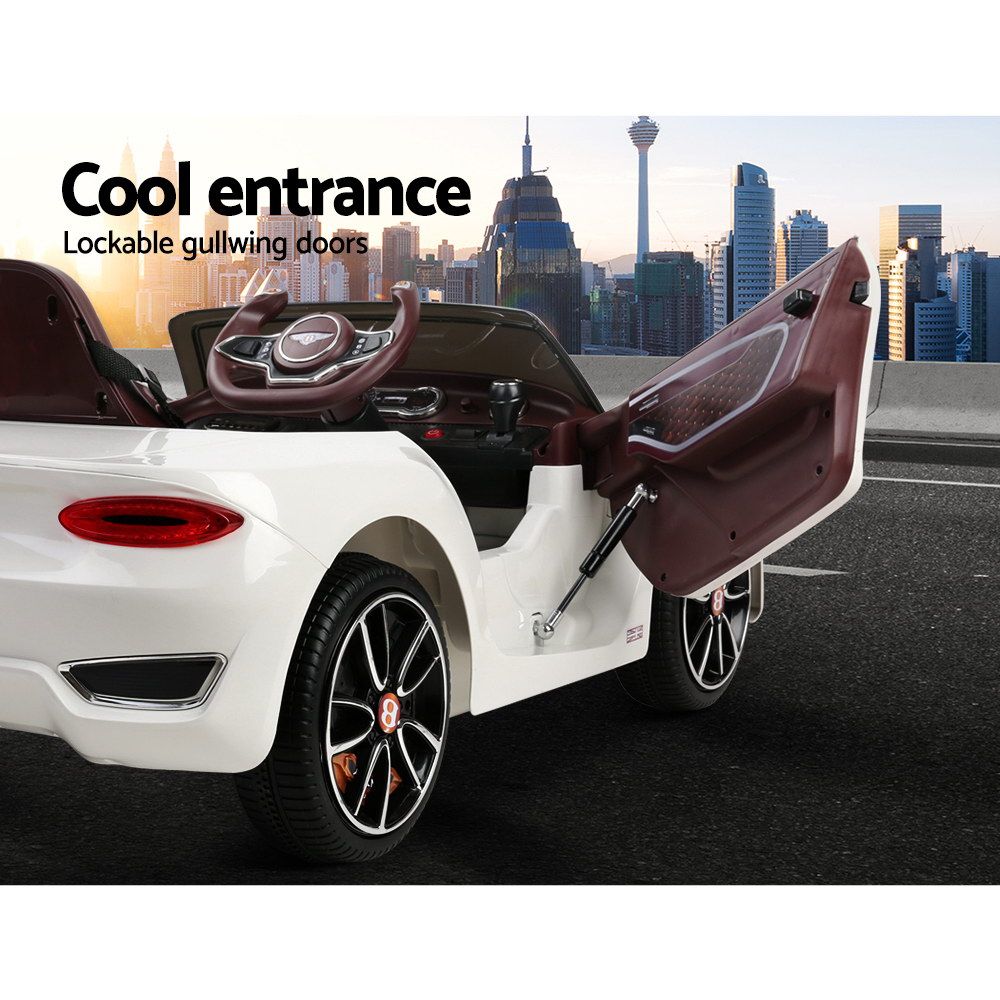 Ride On Cars: Kids Electric Ride On Car Bentley Licensed EXP12 Toy Cars Remote 12V White