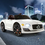 Ride On Cars: Kids Electric Ride On Car Bentley Licensed EXP12 Toy Cars Remote 12V White