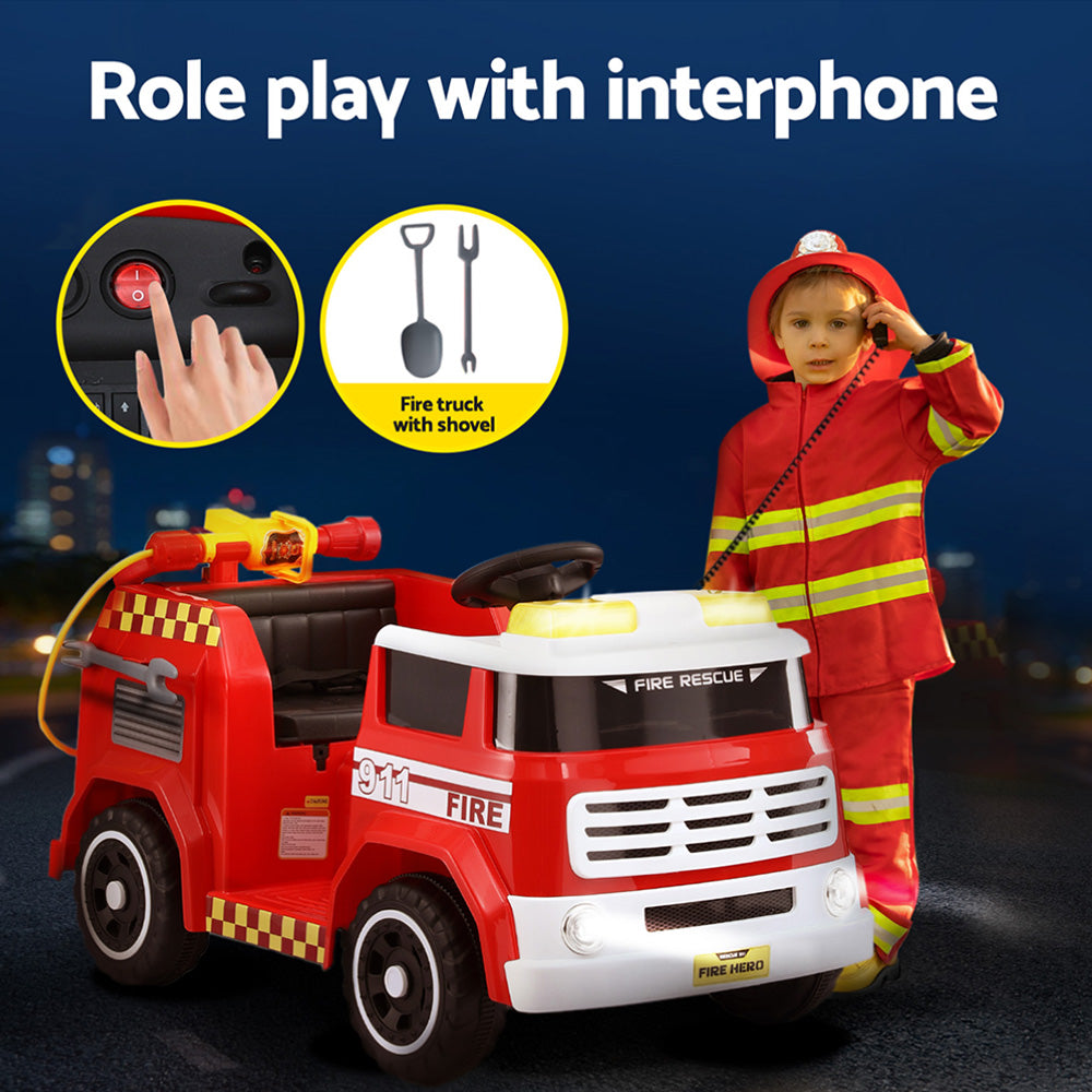 Ride On Cars: Rigo Kids Ride On Car Electric Fire Engine Fighting Truck with Water Gun Music