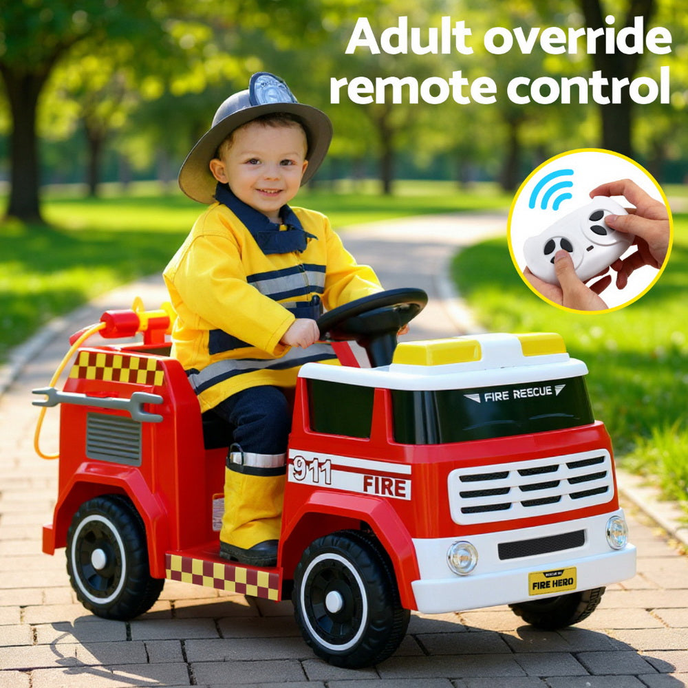 Ride On Cars: Rigo Kids Ride On Car Electric Fire Engine Fighting Truck with Water Gun Music