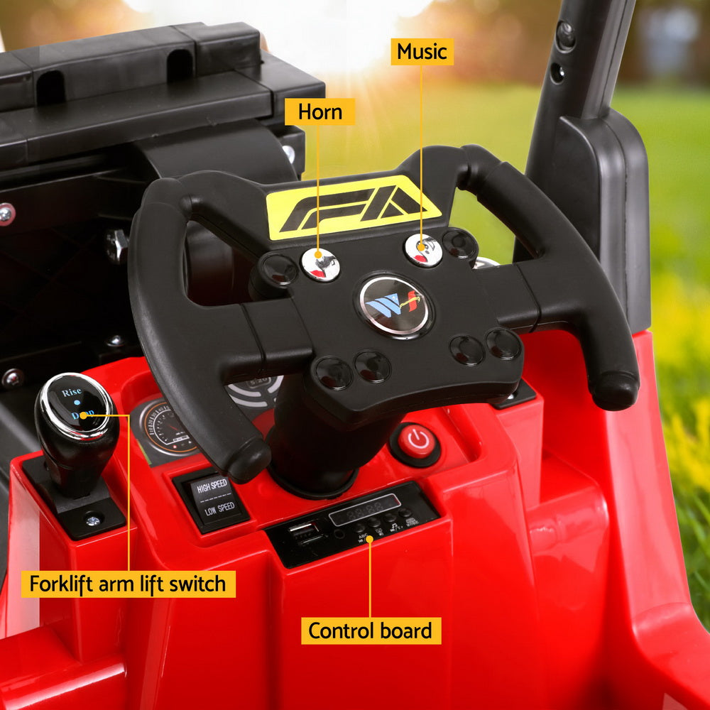Ride On Cars: Rigo Kids Electric Ride On Car Forklift Loader Toys Cars Horn Remote 12V Red
