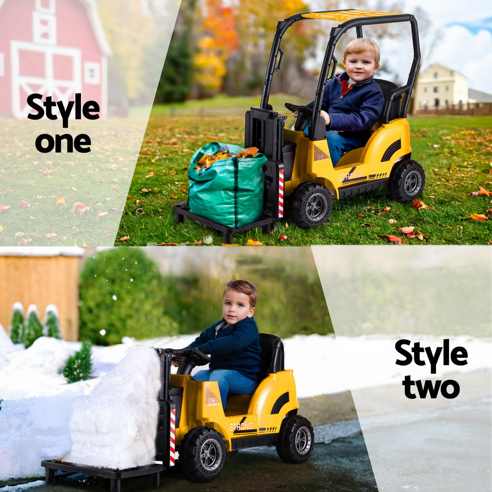 Ride On Cars: Rigo Kids Electric Ride On Car Forklift Loader Toys Cars Horn Remote 12V Yellow