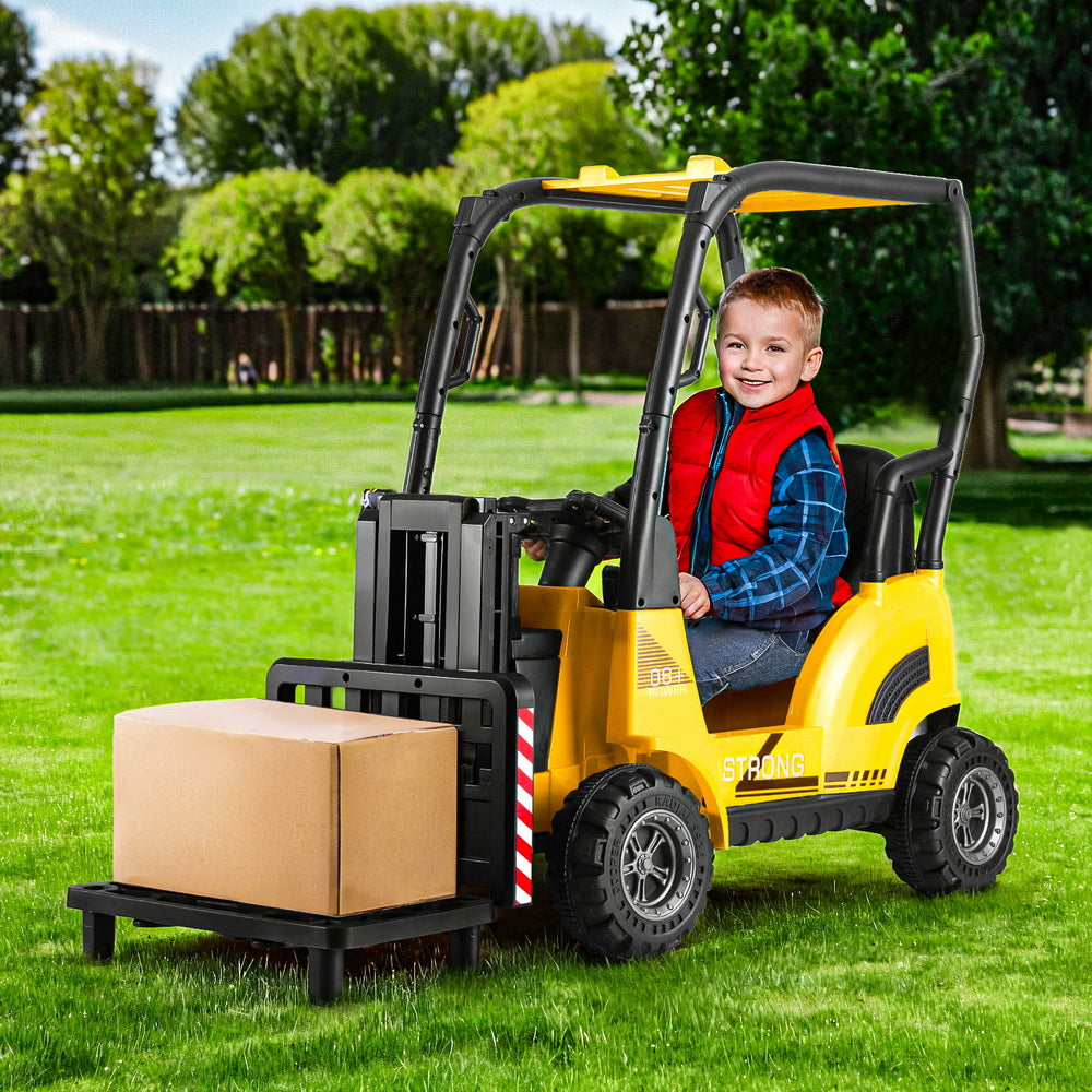 Ride On Cars: Rigo Kids Electric Ride On Car Forklift Loader Toys Cars Horn Remote 12V Yellow