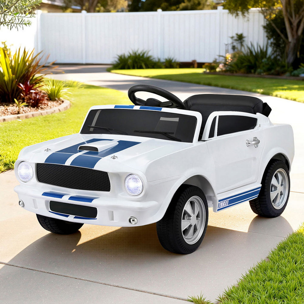 Ride On Cars: Kids Electric Ride On Car Licensed GT350 Outdoor Toys Cars Music Remote White