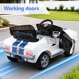 Ride On Cars: Kids Electric Ride On Car Licensed GT350 Outdoor Toys Cars Music Remote White