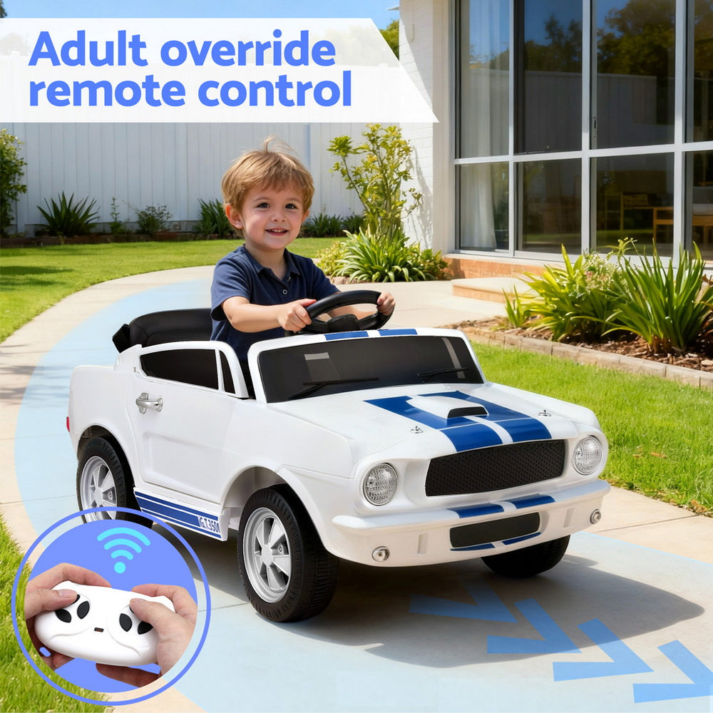 Ride On Cars: Kids Electric Ride On Car Licensed GT350 Outdoor Toys Cars Music Remote White