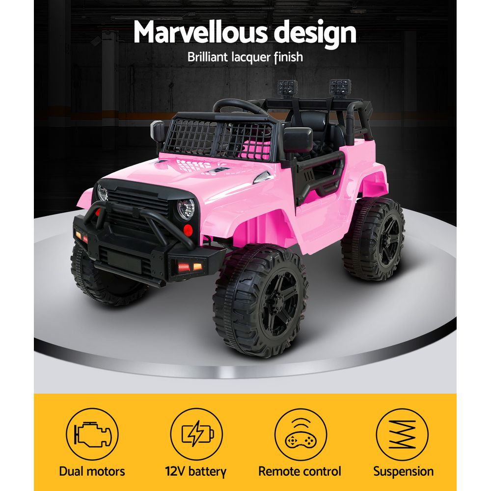 Ride On Cars: Rigo Kids Electric Ride On Car Jeep Toy Cars Remote 12V Pink