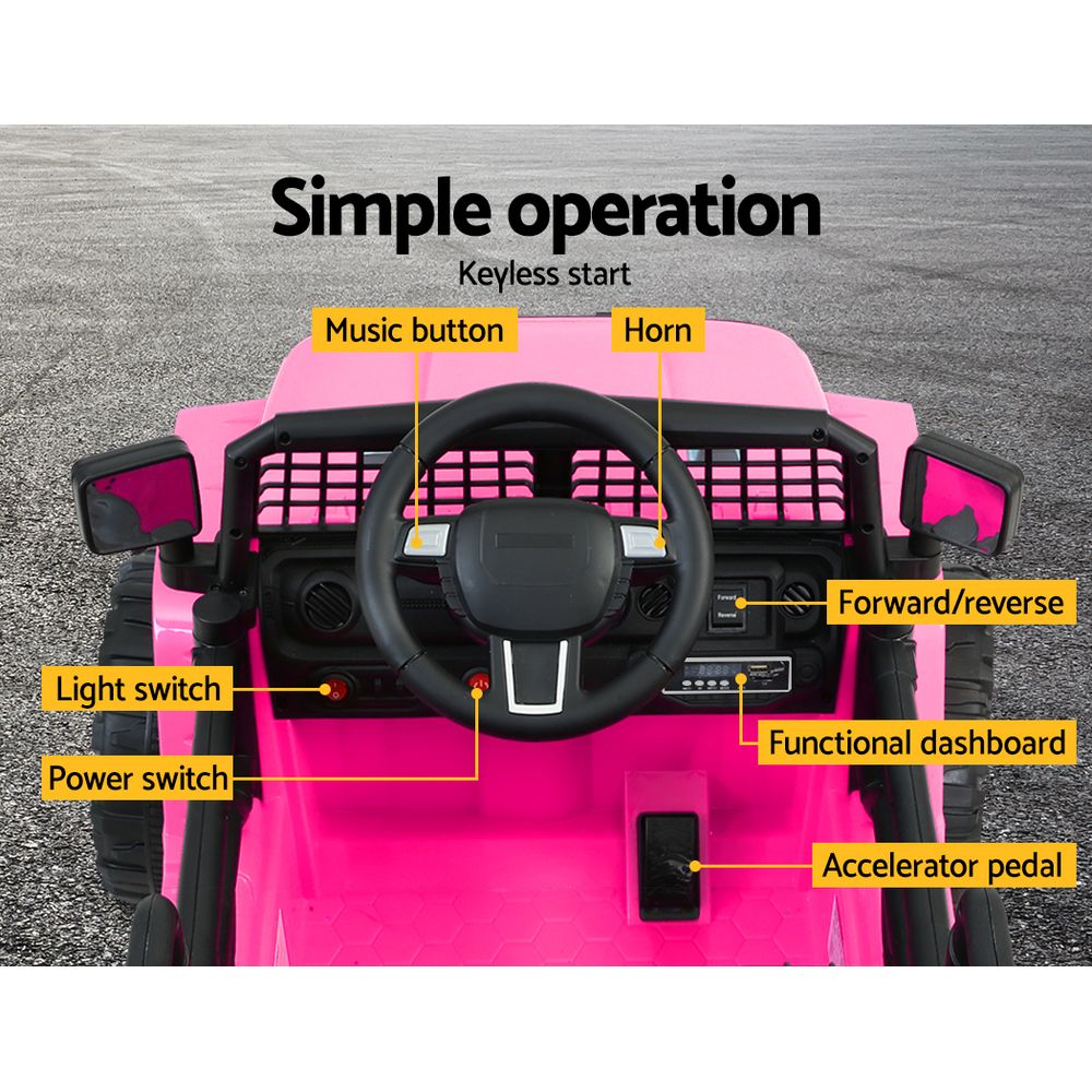 Ride On Cars: Rigo Kids Electric Ride On Car Jeep Toy Cars Remote 12V Pink