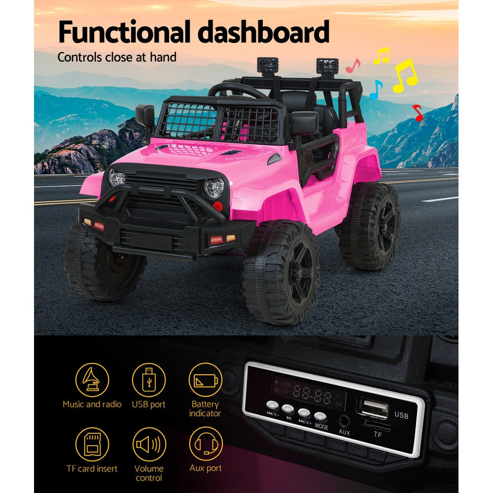 Ride On Cars: Rigo Kids Electric Ride On Car Jeep Toy Cars Remote 12V Pink