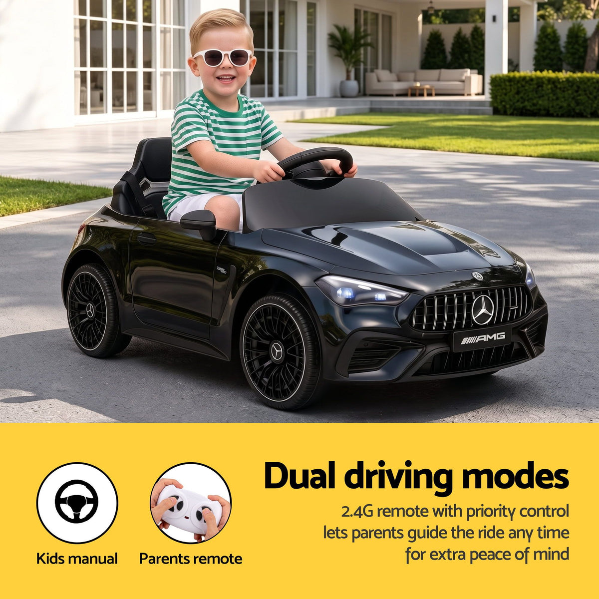 Ride On Car Licensed Mercedes Benz AMGC63 Kids Electric Car 12V Music Black