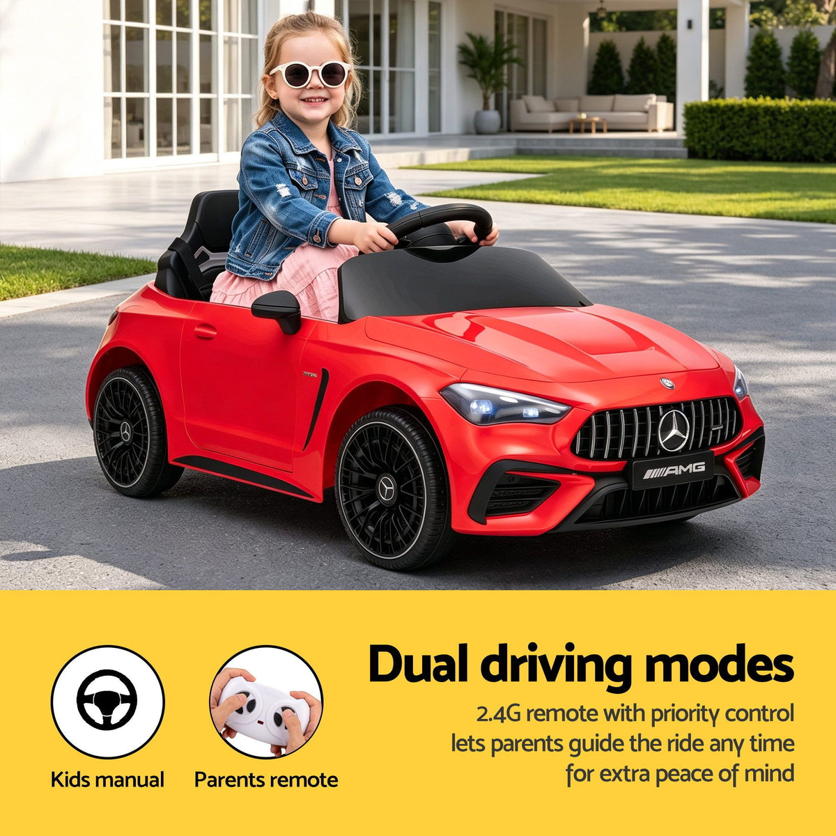 Ride On Car Licensed Mercedes Benz AMGC63 Kids Electric Car 12V Music Red