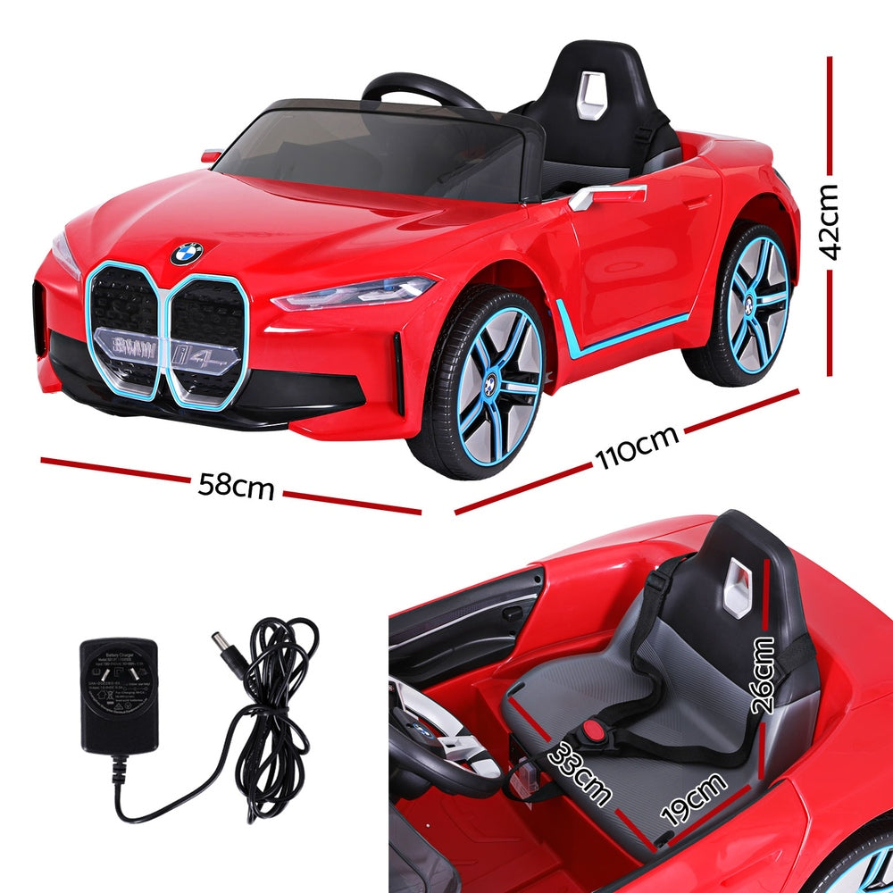 Ride On Cars: Kids Ride On Car BMW Licensed I4 Sports Remote Control Electric Toys 12V Red