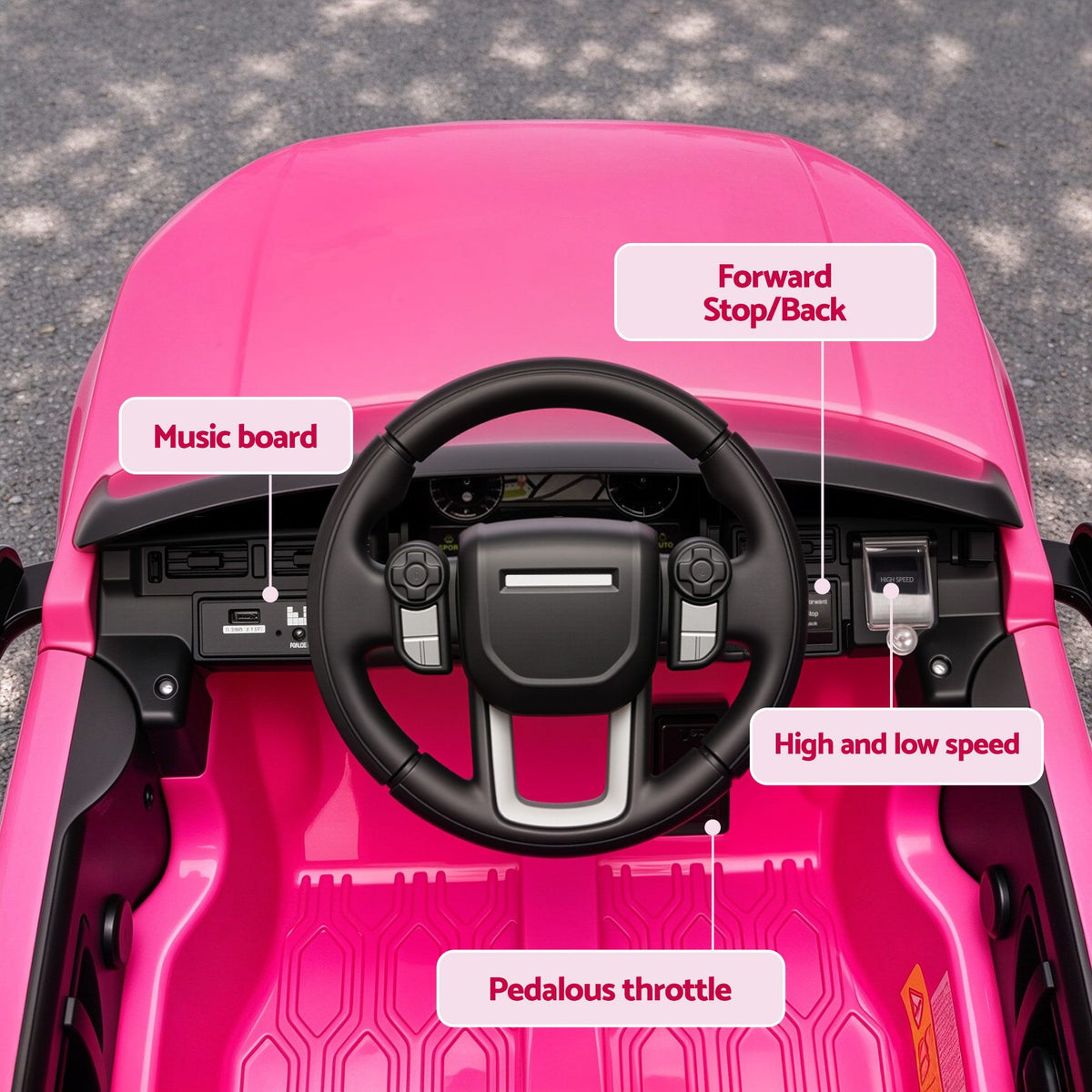 Land Rover Ride On Car Kids SUV 12V Kids Electric Car Remote Control Pink