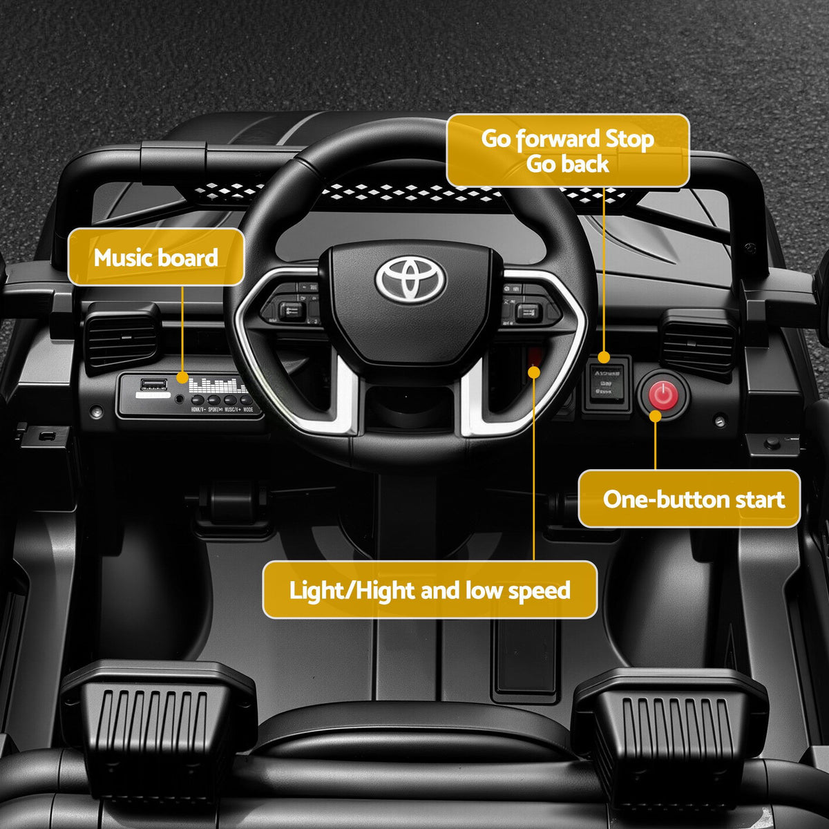 Toyota Ride On Car Kids SUV 12V Remote Control Sequoia TRD Pro Black