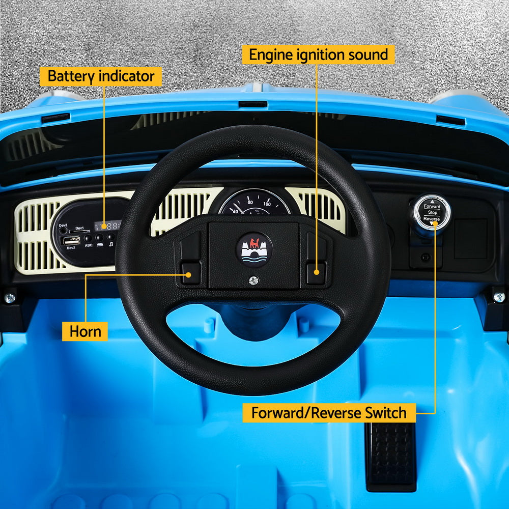 Ride On Cars: Kids Ride On Car Licensed Volkswagen Beetle Electric Toys Horn Remote 6V Blue
