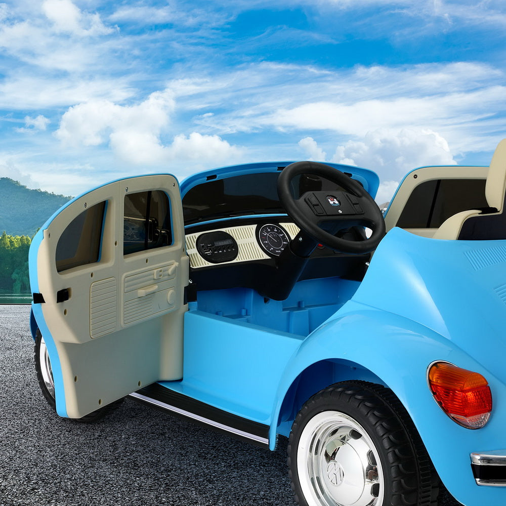 Ride On Cars: Kids Ride On Car Licensed Volkswagen Beetle Electric Toys Horn Remote 6V Blue