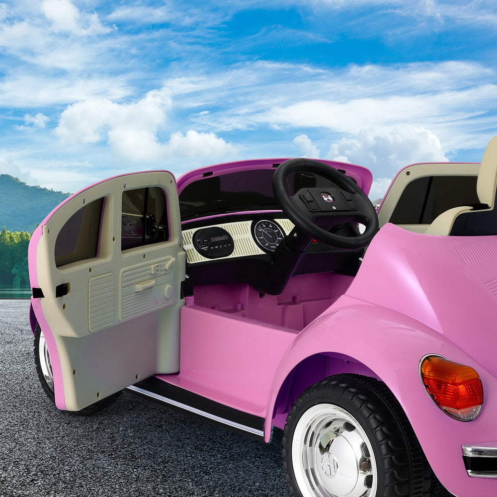 Ride On Cars: Kids Ride On Car Licensed Volkswagen Beetle Electric Toys Horn Remote 6V Pink