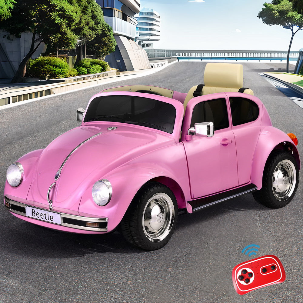 Ride On Cars: Kids Ride On Car Licensed Volkswagen Beetle Electric Toys Horn Remote 6V Pink