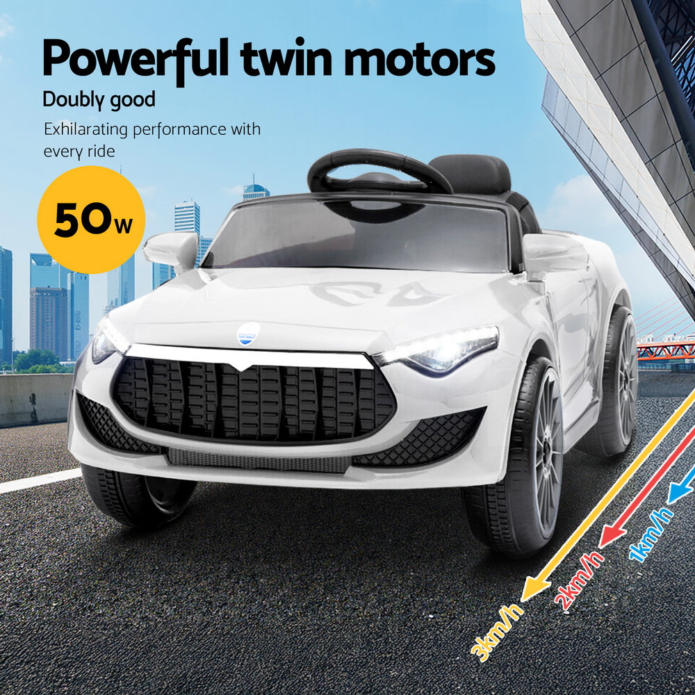 Ride On Cars: Rigo Kids Electric Ride On Car Cars Music Headlight Remote Control 12V White