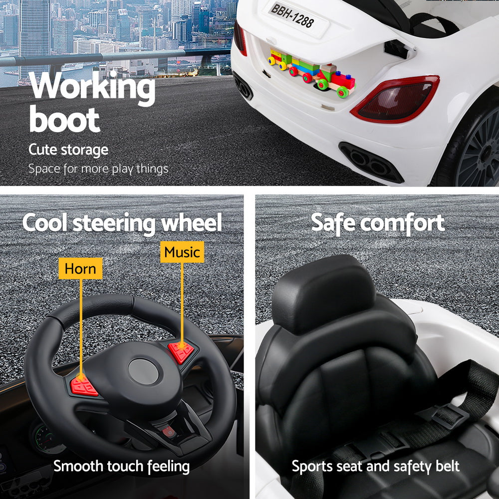 Ride On Cars: Rigo Kids Electric Ride On Car Cars Music Headlight Remote Control 12V White